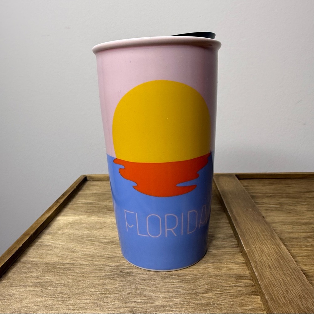 Starbucks Florida Sunset Ceramic Traveler Tumbler.